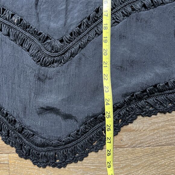 Vivid Importers Blouse Crochet Top Peasant Shirt Medium Whimsigoth Boho - Picture 5 of 6